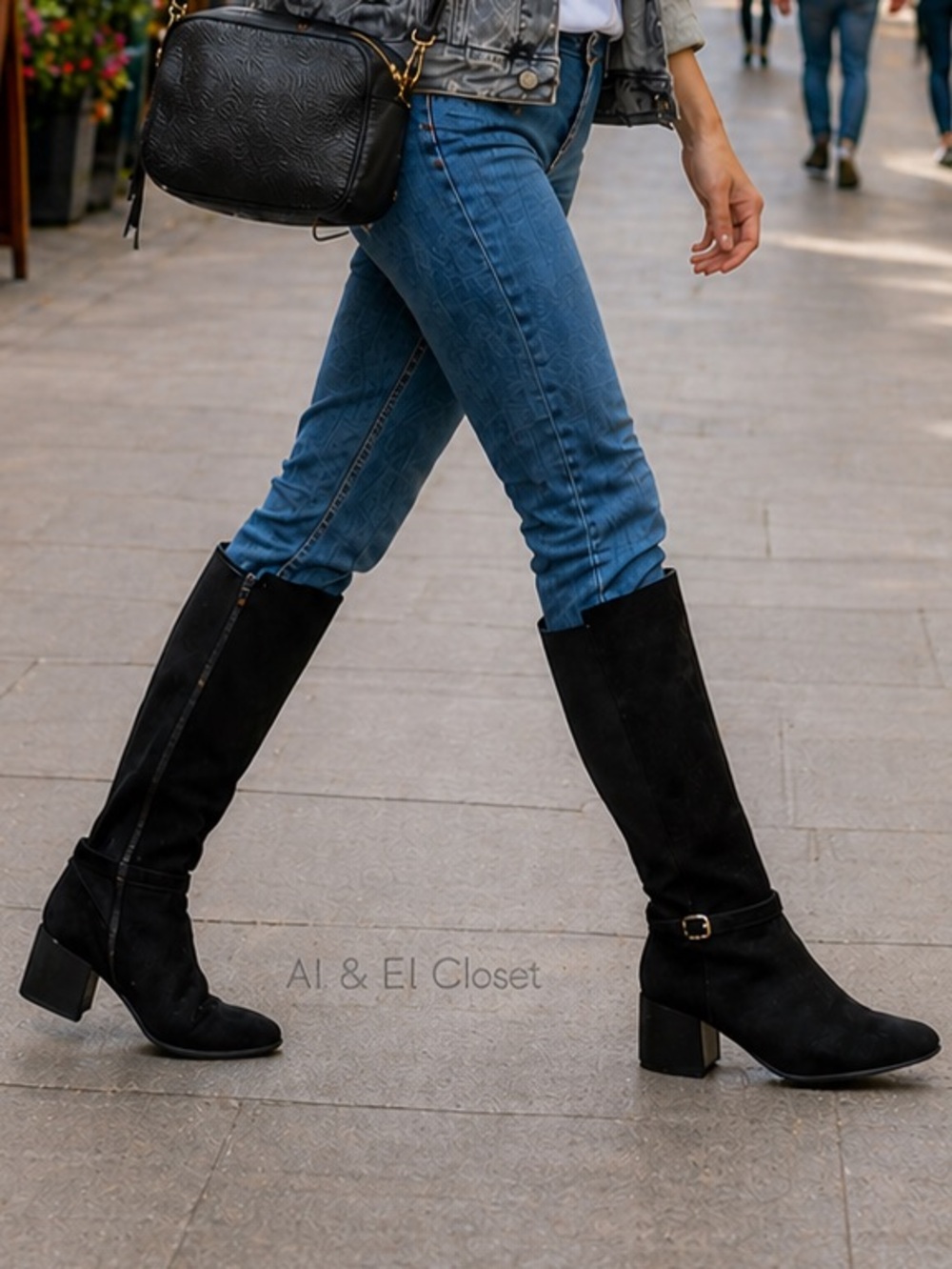 Blondo Twyla Black Waterproof Knee Boots 8.5M Chunky Heel Weatherproof NWB